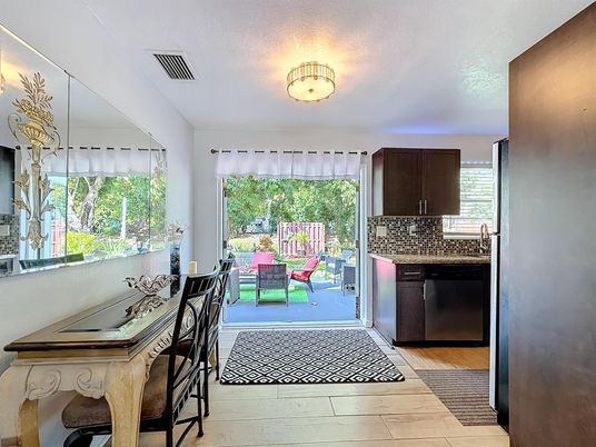 Interior, Kitchen, Wood Texture Flooring