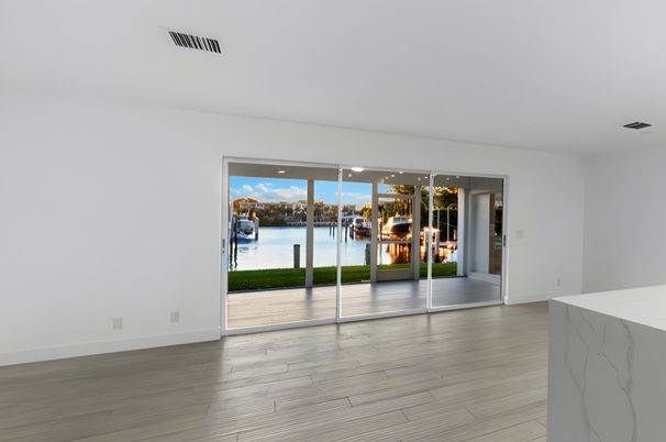 Empty room, Interior, Water, Wood Texture Flooring