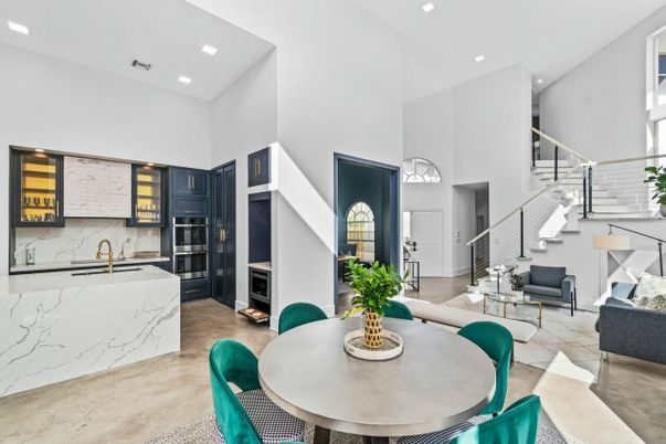 Dining room, Interior, Kitchen, Living room, Recessed Lighting, Stainless Steel Appliances
