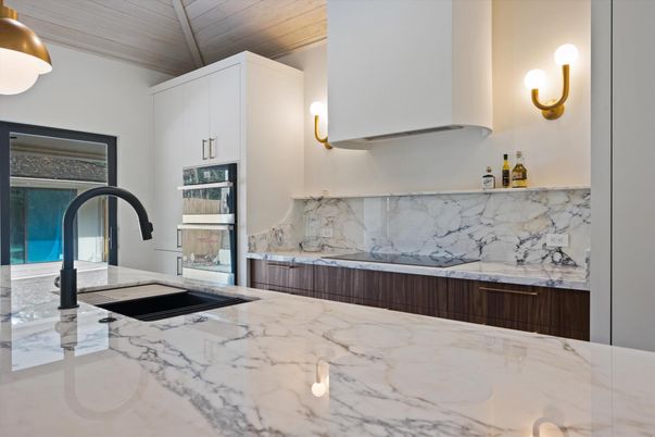 Interior, Kitchen, Marble Walls, Wooden Ceilings