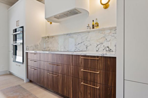 Interior, Marble Walls, Wood Texture Flooring