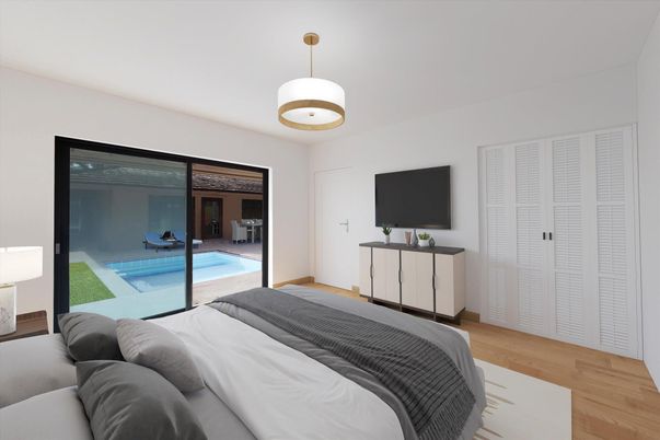 Bedroom, Interior, Wood Texture Flooring