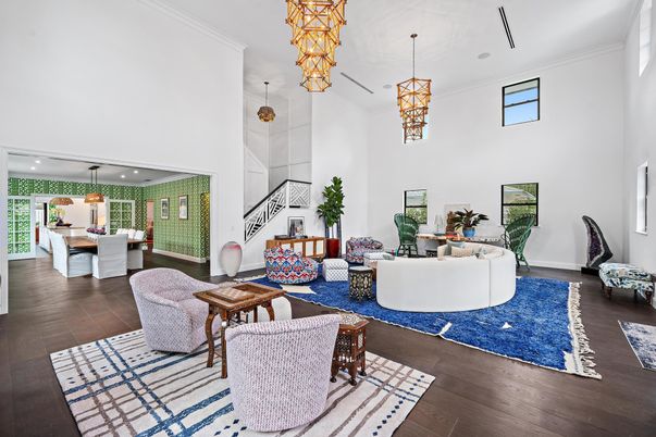 Interior, Kitchen, Living room, Pendant Lights, Recessed Lighting, Wood Texture Flooring