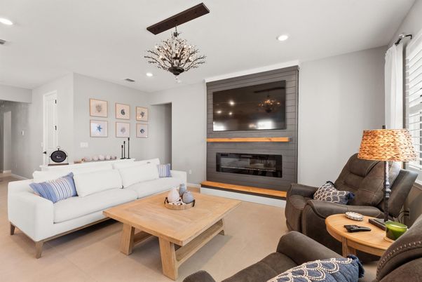 Fireplace, Interior, Living room, Recessed Lighting