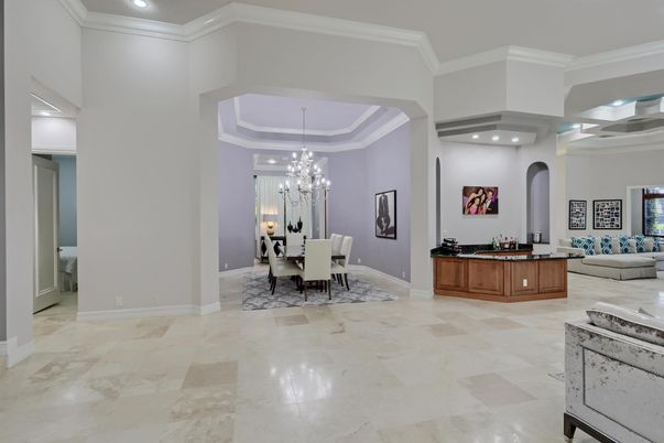 Chandelier, Dining room, Interior, Recessed Lighting