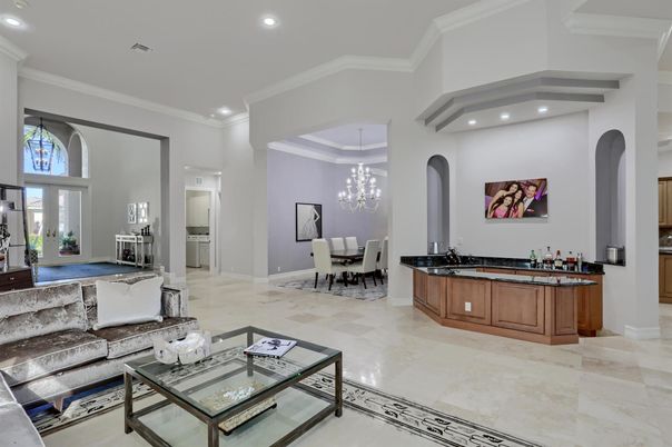 Billiard Table, Chandelier, Dining room, Interior, Living room, Pendant Lights, Recessed Lighting