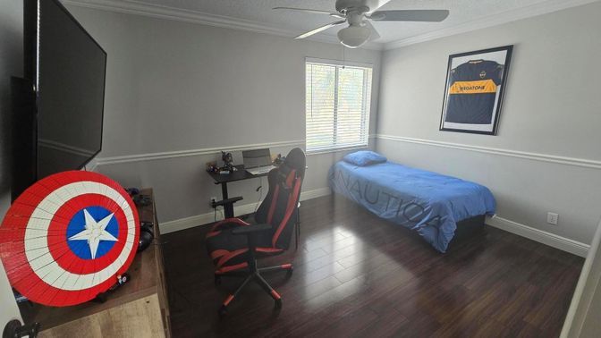 Bedroom, Home Office, Interior, Wood Texture Flooring
