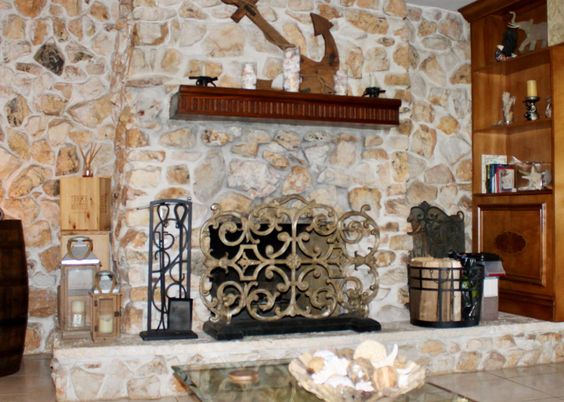 Fireplace, Interior, Stone Walls