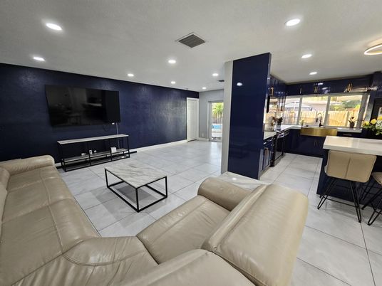 Interior, Kitchen, Living room, Recessed Lighting