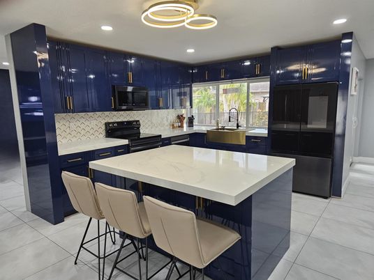 Interior, Kitchen, Marble, Pendant Lights, Recessed Lighting, Stainless Steel Appliances