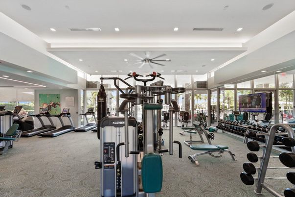 Fitness Equipment, Gym, Interior, Recessed Lighting