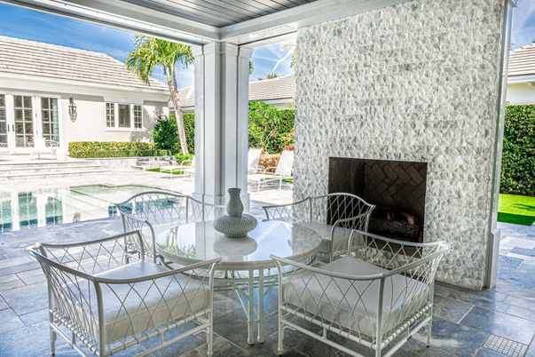 Exterior, Fireplace, Pool