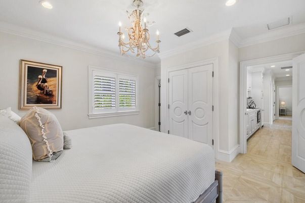 Bedroom, Chandelier, Interior, Recessed Lighting