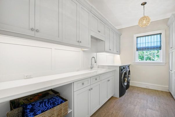 Interior, Pendant Lights, Washer, Wood Texture Flooring