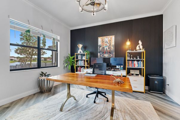 Home Office, Interior, Wood Texture Flooring