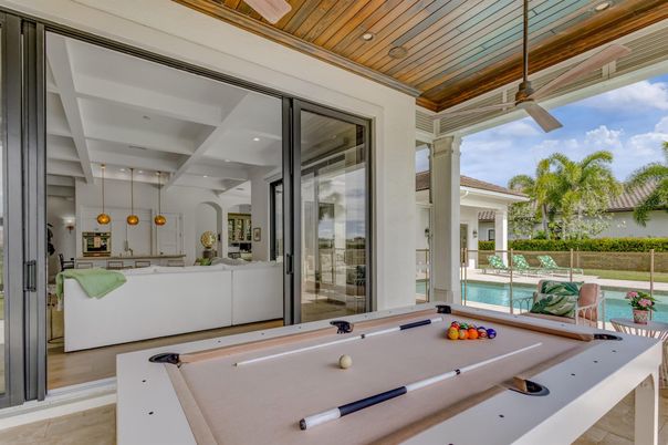 Billiard Table, Game Room, Interior, Pendant Lights