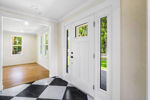 Empty room, Interior, Marble, Recessed Lighting, Wood Texture Flooring