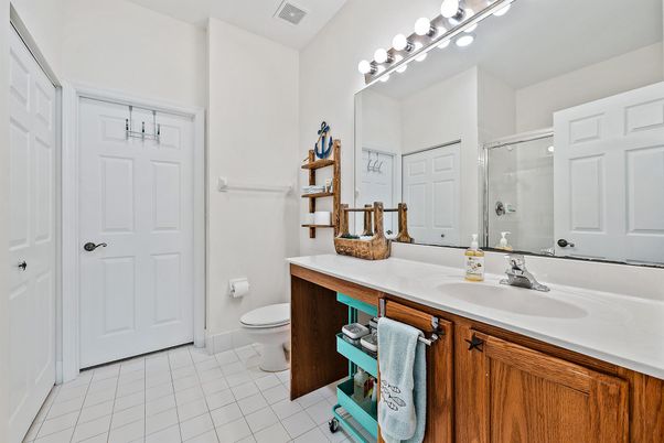 Bathroom, Dual Sink Vanities, Glass Shower, Interior