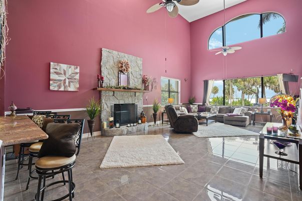 Dining room, Fireplace, Interior, Living room