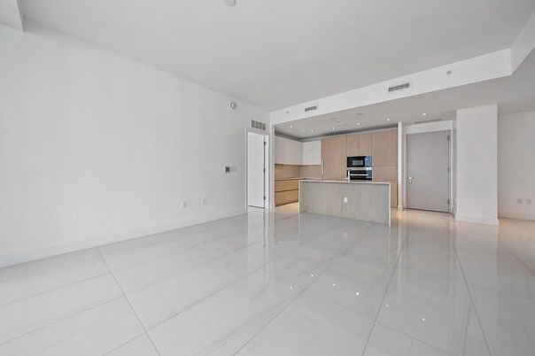 Empty room, Interior, Kitchen, Recessed Lighting, Stainless Steel Appliances