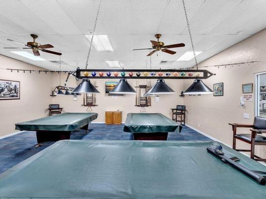 Billiard Table, Game Room, Interior, Pendant Lights