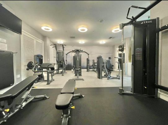 Fitness Equipment, Gym, Interior, Recessed Lighting