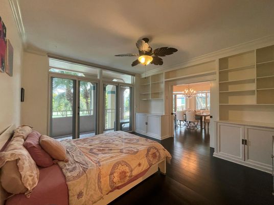 Bedroom, Chandelier, Dining room, Interior, Wood Texture Flooring
