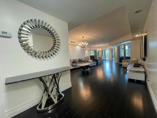 Chandelier, Interior, Recessed Lighting, Wood Texture Flooring