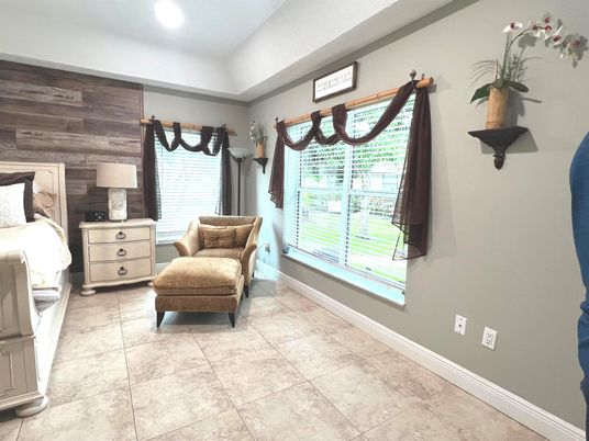 Bedroom, Interior, Recessed Lighting, Wooden Walls
