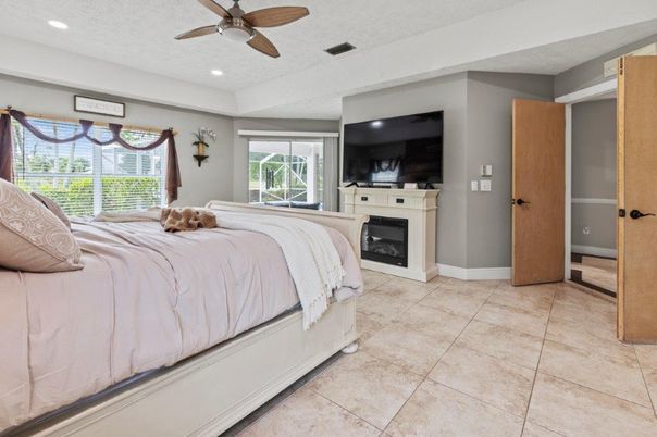 Bedroom, Fireplace, Interior, Recessed Lighting