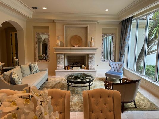 Fireplace, Interior, Living room, Recessed Lighting