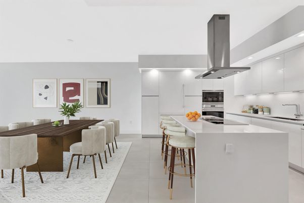 Dining room, Interior, Kitchen, Recessed Lighting, Stainless Steel Appliances