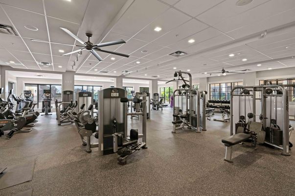 Fitness Equipment, Gym, Interior, Recessed Lighting