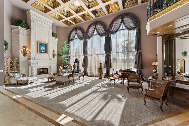 Dining room, Fireplace, Interior, Living room, Recessed Lighting