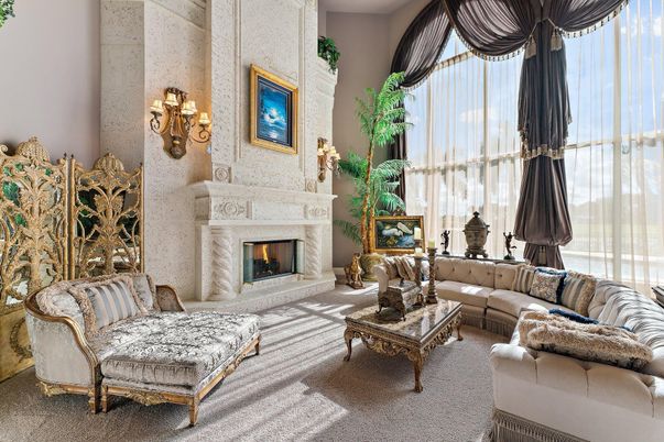 Fireplace, Interior, Living room, Stone Walls