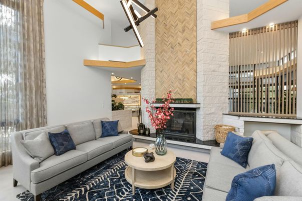 Fireplace, Interior, Living room, Stone Walls