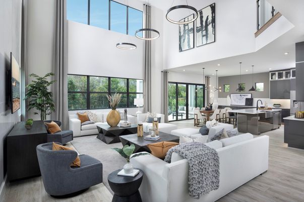 Dining room, Interior, Kitchen, Living room, Pendant Lights, Recessed Lighting, Wood Texture Flooring
