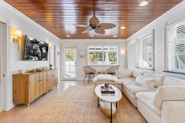 Interior, Living room, Recessed Lighting, Wooden Ceilings