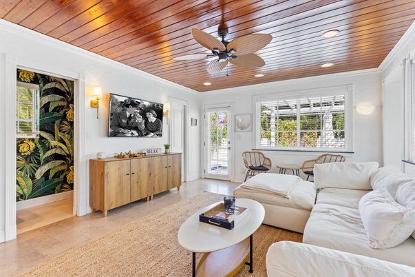 Interior, Living room, Recessed Lighting, Wooden Ceilings
