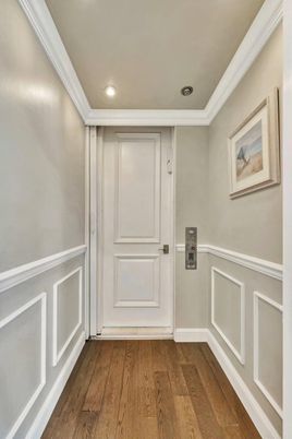 Elevator, Interior, Recessed Lighting, Wood Texture Flooring