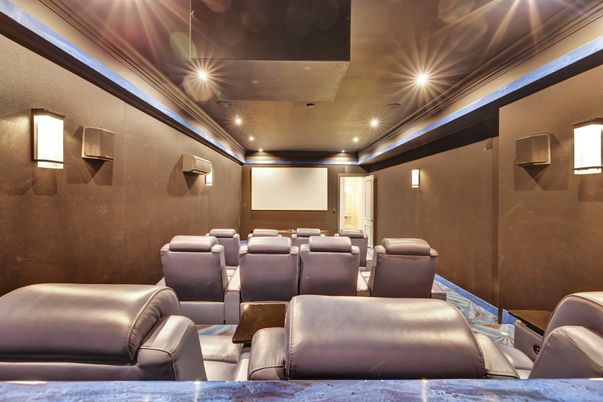 Home Theatre Room, Interior, Projection Screen, Recessed Lighting, Theatre Room