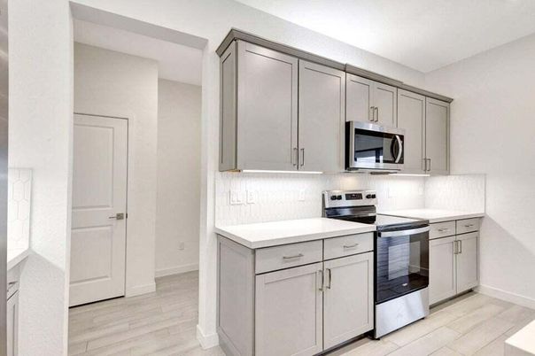 Interior, Kitchen, Stainless Steel Appliances, Wood Texture Flooring