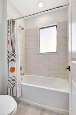 Bathroom, Interior, Recessed Lighting, Wood Texture Flooring