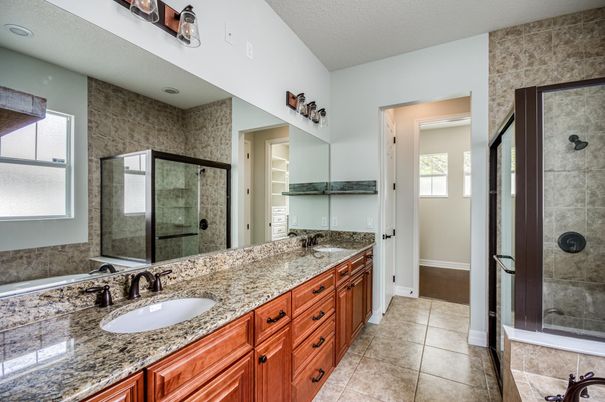 Bathroom, Dual Sink Vanities, Glass Shower, Interior