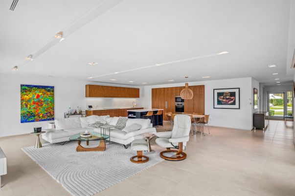 Dining room, Interior, Kitchen, Living room, Recessed Lighting