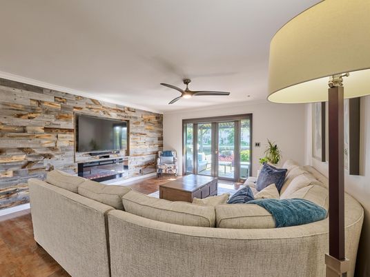 Interior, Living room, Stone Walls, Wood Texture Flooring, Wooden Walls