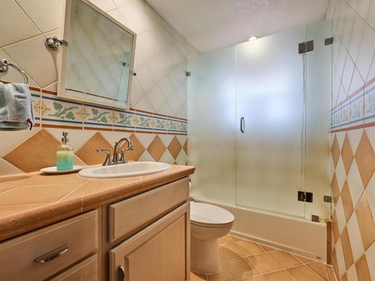 Bathroom, Glass Shower, Interior, Tile Countertops