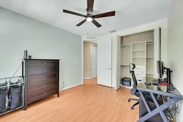 Home Office, Interior, Recessed Lighting, Walk-in Closets, Wood Texture Flooring