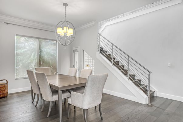 Chandelier, Dining room, Interior, Pendant Lights, Wood Texture Flooring