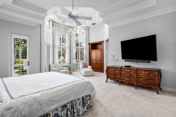 Bedroom, Chandelier, Interior